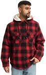 Brandit Lumber Jacket Hooded, Farbe: red/black, Gr&ouml;&szlig;e: S
