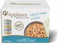 Applaws Premium Natural Nassfutter für Katzen, Fisch und Huhn in Brühe 70g...