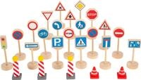 Small Foot Verkehrsschilder-Set aus Holz, Zubeh&ouml;r f&uuml;r Holzfahrzeuge und