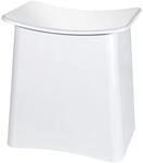 WENKO 2in1 Hocker Wing Wei&szlig; - W&auml;schesammler, Badhocker mit herausnehmbarem