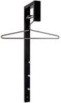 HAKU Wandgarderobe chrom, schwarz, Metall - Ma&szlig;e: B 4 x H 70 x T 20 cm, Style: