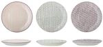 Bloomingville Teller Maya, rosa gr&uuml;n lila, Keramik, 3er Set, 28 cm