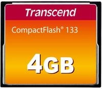 Transcend CFCard 4GB 133x, TS4GCF133, Schwarz