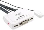 InLine 61613I KVM Switch, 2-fach, DVI-D, USB, mit Audio, integr. Kabel