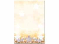 SIGEL DP029 Weihnachtsbriefpapier "Glitter Stars", DIN A4, 100 Blatt, aus