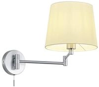 Trio Leuchten Wandleuchte Lyon 209100107, Metall, Nickel matt, Stoffschirm,