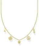 THOMAS SABO Kette mit Symbole gold 925 Sterlingsilber, 750 Gelbgold Vergoldung