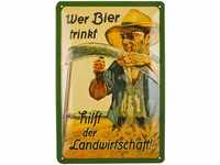 Nostalgic-Art Retro Blechschild, 20 x 30 cm, Wer Bier trinkt hilft der...