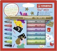 STABILO - Metallic-Filzstift mit robuster XL-Spitze - Trio DECO - 8er Pack