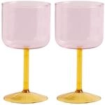 Hay Tint Weinglas 2er Set Pink/Gelb, 15x7,5 cm