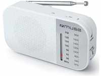 Muse M-025 RW Weiß, analog, Am/FM, tragbar, mit integriertem Lautsprecher,