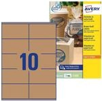 AVERY Zweckform L7108-25 Kraftpapier Etiketten (250 Aufkleber zum Bedrucken, 105x57mm