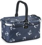 Genius A14358 Einkaufskorb Falko Premium dunkelblau mit Anker | Einkaufstasche 22l