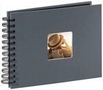 Hama Fotoalbum 24x17 cm (Spiral-Album mit 50 schwarzen Seiten, Fotobuch mit
