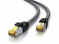 CSL - 10m CAT 7 Netzwerkkabel Gigabit Ethernet LAN Kabel - Baumwollmantel -...