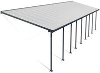 Hochwertige Aluminium Terrassen&uuml;berdachung, Terrassendach 300x1276 cm (TxB) - grau