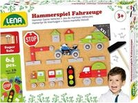 Lena Hammerspiel Fahrzeuge, Standard Holz Hammerspiel für Kinder mit 64 Teilen,