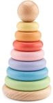 Woet Regenbogen-Stapelturm aus Holz, 8 Ringe | Regenbogen-Stapelturm aus Holz,