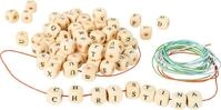 small foot F&auml;delspiel / Schmuck Bastel-Set, 300 Buchstaben-Perlen aus Holz mit