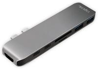 LogiLink 7-in-1 Multifunktions Hub (Type USB-C) mit PD (Power Delivery),