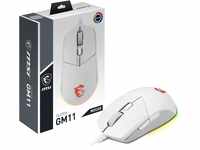 MSI CLUTCH GM11 WHITE Gaming Maus - Optischer Sensor 5.000 DPI, symmetrisch,...