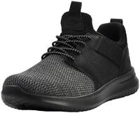Skechers Herren Delson Camben Sneaker, Black Mesh W Synthetic, 45 EU