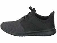 Skechers Herren Delson Camben Sneaker, Black Mesh W Synthetic, 45 EU