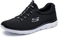 Skechers Damen Summits 12980 Turnschuhe, Black Mesh/White Trim, 37 EU