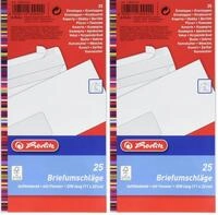 Herlitz Briefumschlag DIN Lang Haftklebend mit Fenster, 25 St&uuml;ck mit...