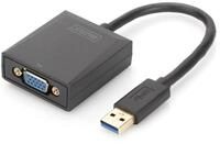 DIGITUS USB 3.0 Grafik Adapter, USB A zu VGA, Full HD, 1920x1080 Pixel, Kunststoff,
