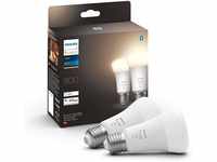 Philips Hue White E27 LED Lampen 2-er Pack (800 lm), dimmbare LED Leuchtmittel...