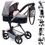 Bayer Design 18427AA Neo Vario Puppenwagen, grau, blau, 52cm