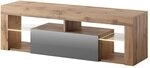 Selsey Bianko - TV-Lowboard/TV-Schrank in Holz-Optik mit Klappe und LED-Beleuchting