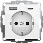 Gira Steckdose USB‑A & USB‑C & Schuko Standard 55 Reinwei&szlig; gl&auml;nzend...