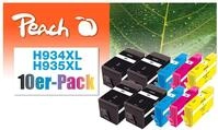 Peach H934/935 10er-Pack Druckerpatronen XL (4xBK, 2xC, 2xM, 2xY) ersetzt HP No.