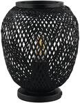 EGLO Tischlampe Dembleby 1, 1 flammige Tischleuchte Vintage, Natur, Hygge,