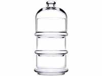 PASABAHCE 488854 Patisserie Basic Set 3 stapelbare Behälter mit Kuppel, Glas,