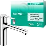 hansgrohe Zesis M33 - K&uuml;chenarmatur mit Brause ausziehbar, 2 Strahlarten, Wasserhahn