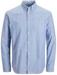 JACK & JONES Herren Jprblubrook Oxford Shirt L/S Noos Hemd, Cashmere Blue, M EU