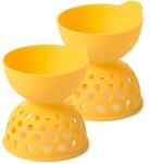 OXO Good Grips Eier-Pochierer 2-teiliges Set aus BPA-freiem Silikon, gelb &ndash; perfekt