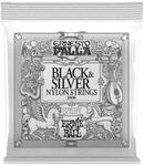 Ernie Ball Ernesto Palla klassische Gitarrensaiten, Schwarz und Silberne