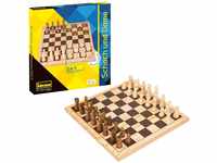 Idena 40174 - Spieleklassiker Schach und Dame 2-in-1, mit Spielbrett, 32