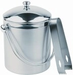 APS 36013 Eiseimer-Set - Doppelwandiger Edelstahl-Beh&auml;lter mit Deckel und Eiszange,