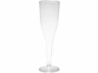 Papstar Stiel-Gläser für Sekt / Sektgläser (10 Stück) aus glaskar gespriztem