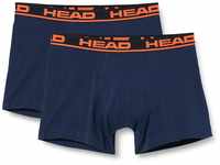 HEAD Herren Boxer Unterwäsche, Blau/Orange, XL (2er Pack)