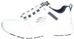 Skechers Oak Canyon Redwick Herren Trainer, White Leather Synthetic Textile Navy