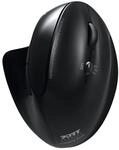 Port Connect Ergonomische Maus, Bluetooth, kabellos, wiederaufladbar, Schwarz