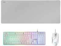 Mars Gaming MCPXWFR, Combo Tastatur H-Mech FRGB, Ultralight Maus 10000DPI & XXL