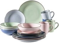 M&Auml;SER 931870 Metallic Rim, Modernes Geschirr Set f&uuml;r 4 Personen mit...
