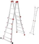 Hailo M80 Alu-Multifunktionsleiter - Schiebeleiter 4 x 5 Sprossen belastbar bis 150